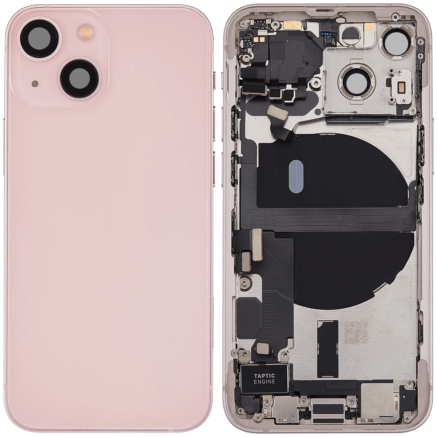 Back Housing W/ Charging Port Flex & Small Parts For iPhone 13 Mini (EU / Global Version) (Used OEM Pull: Grade B) (Pink)