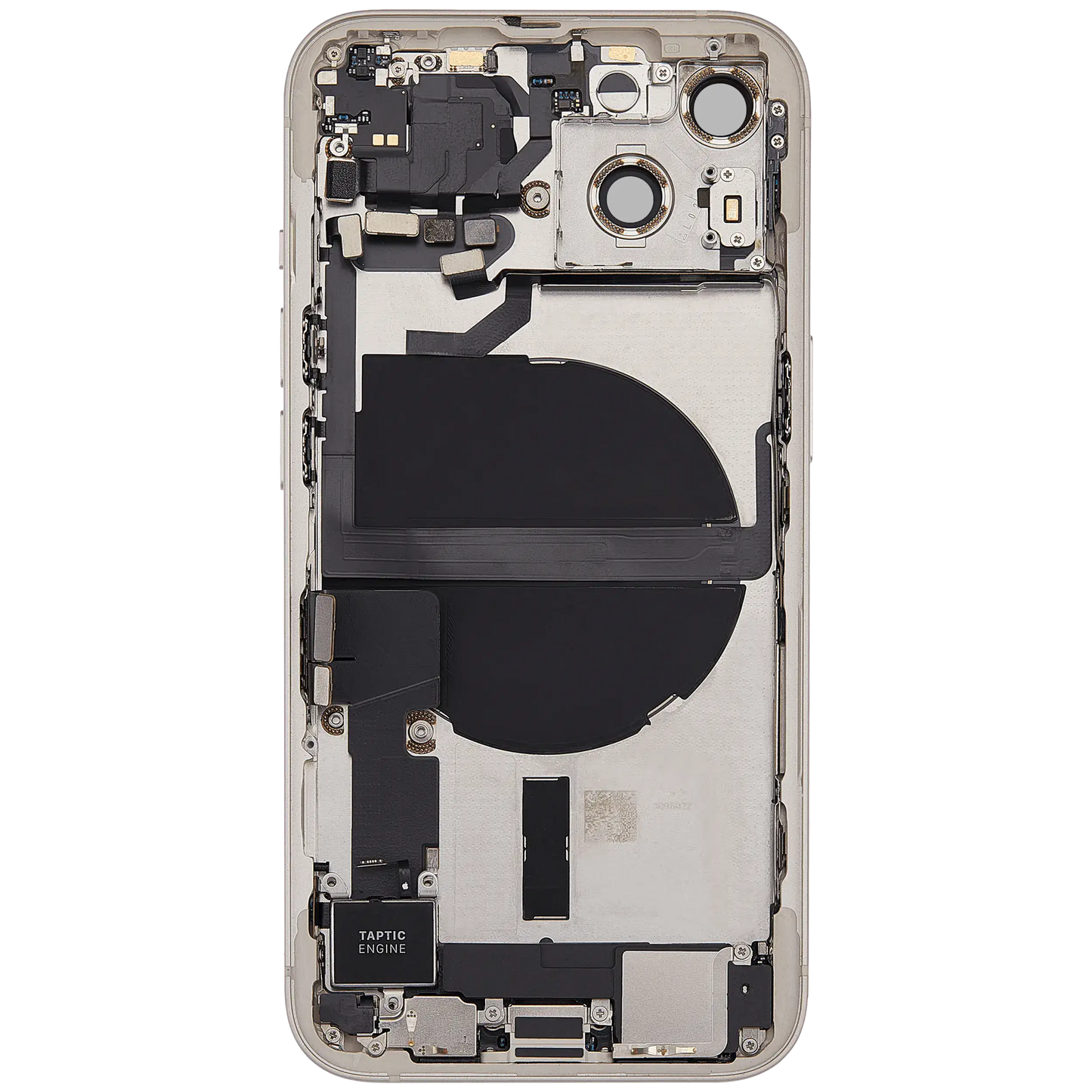 Back Housing W/ Charging Port Flex & Small Parts For iPhone 13 (US Version) (Used OEM Pull: Grade C) (Starlight)
