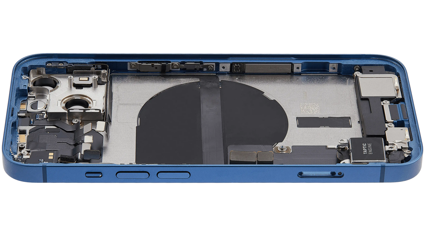 Back Housing W/ Charging Port Flex & Small Parts For iPhone 13 (US Version) (Used OEM Pull: Grade B) (Blue)
