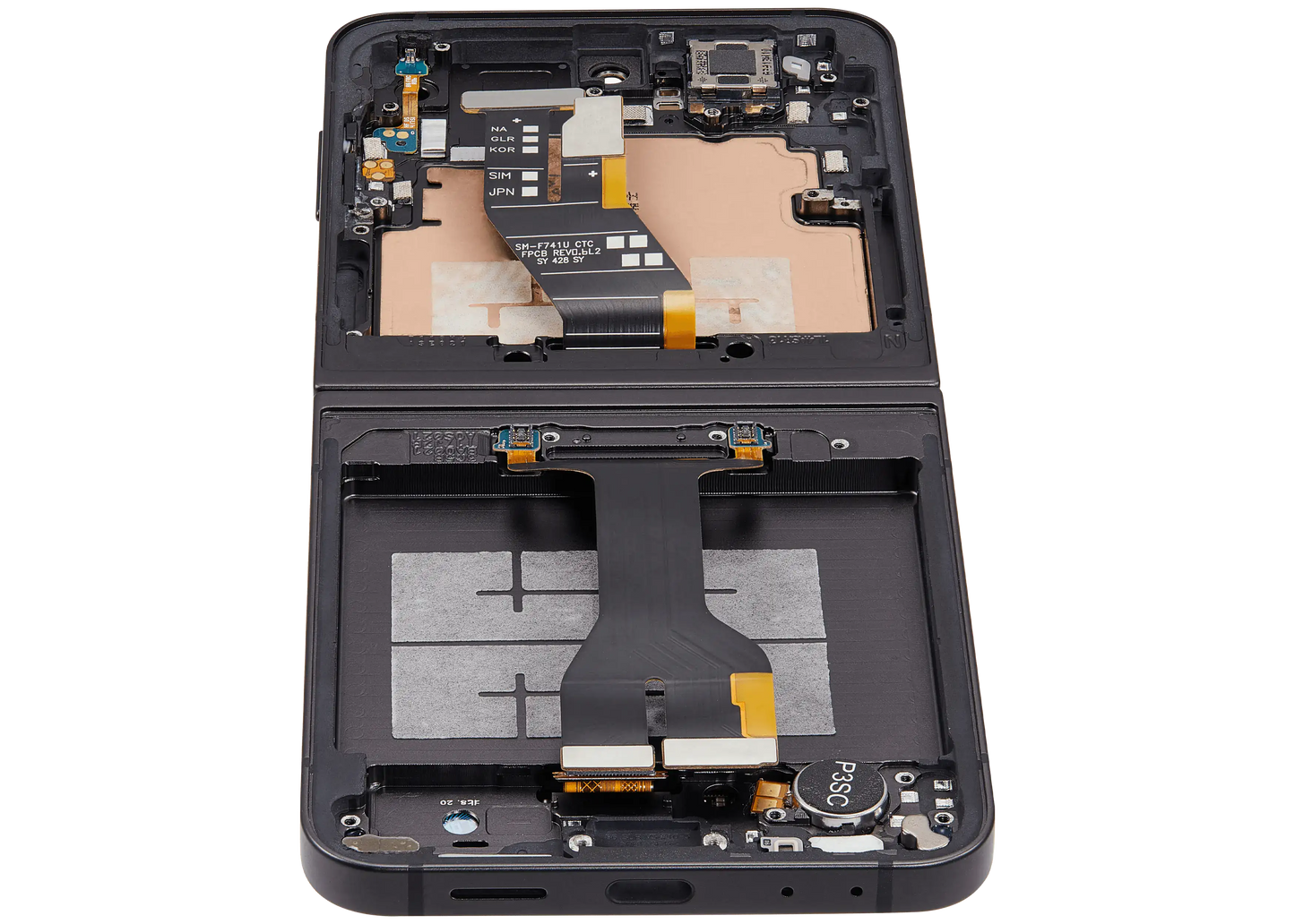 Inner OLED Assembly With Frame Compatible For Samsung Galaxy Z Flip 6 5G (F741) (US & International) (Aftermarket) (Black)