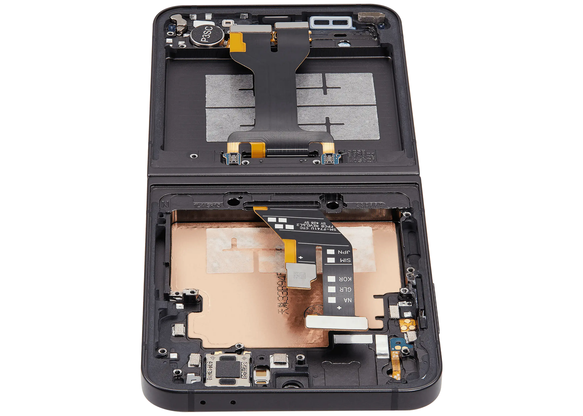 Inner OLED Assembly With Frame Compatible For Samsung Galaxy Z Flip 6 5G (F741) (US & International) (Aftermarket) (Black)