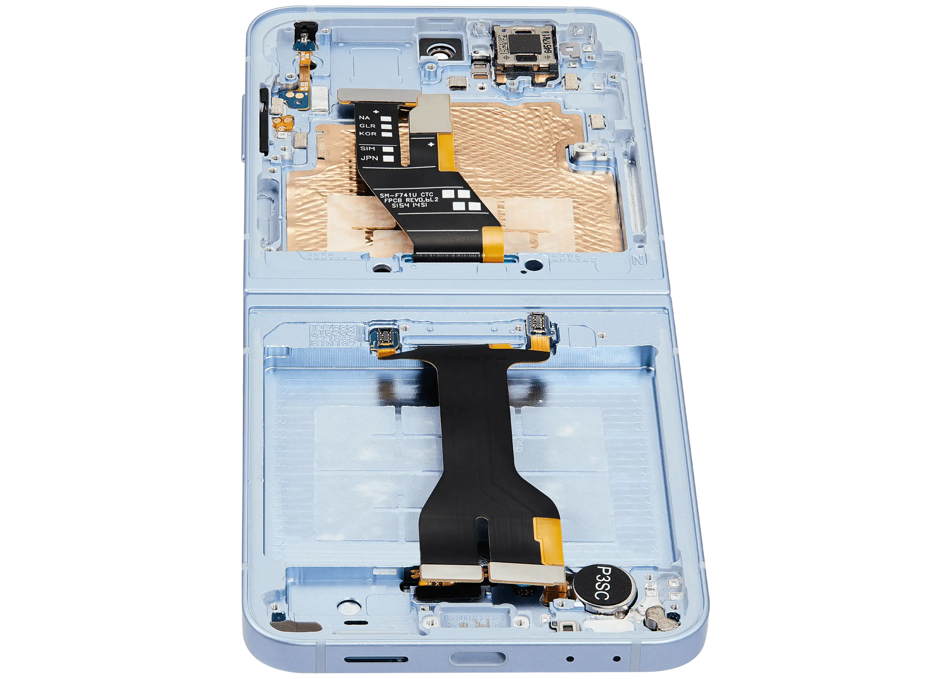 Inner OLED Assembly With Frame Compatible For Samsung Galaxy Z Flip 6 5G (F741) (US & International) (Aftermarket) (Blue)