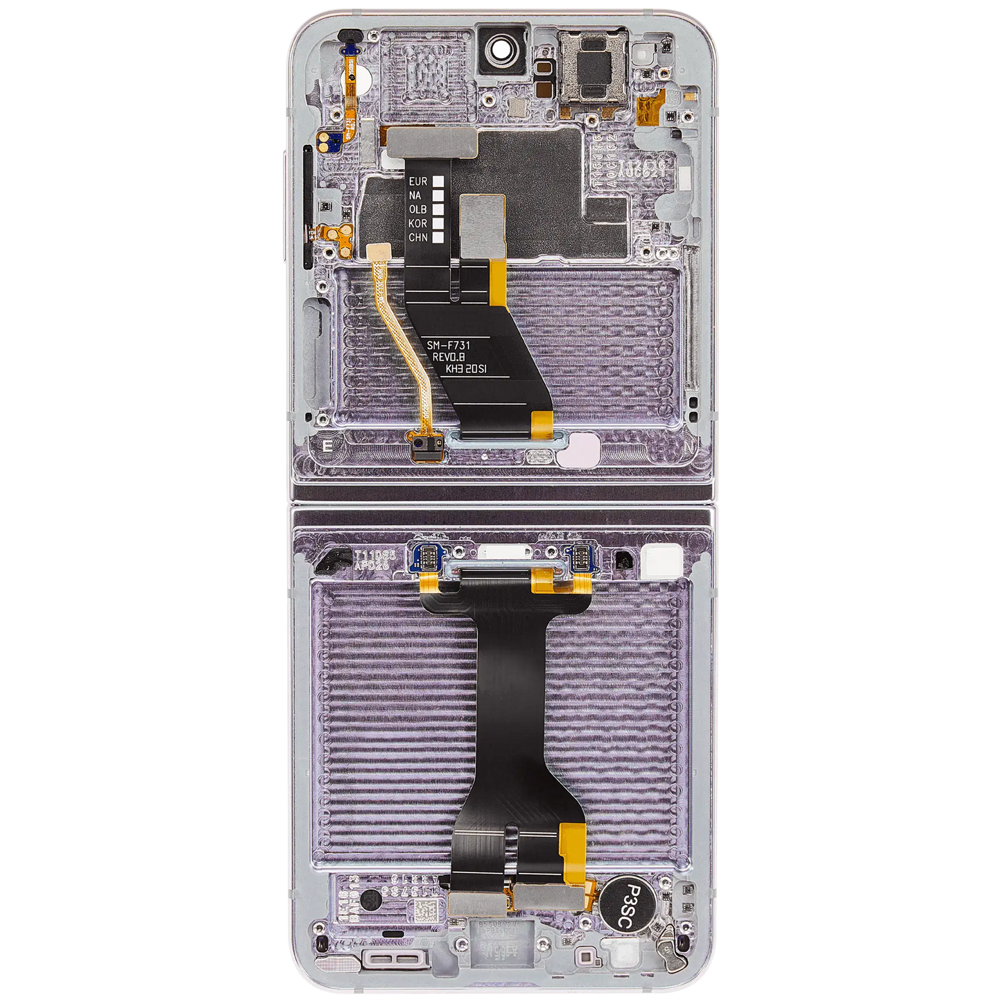 Inner OLED Assembly With Frame Compatible For Samsung Galaxy Z Flip 5 5G (F731) (US & International) (Aftermarket) (Lavender) - View 9 | TechDrip Canada