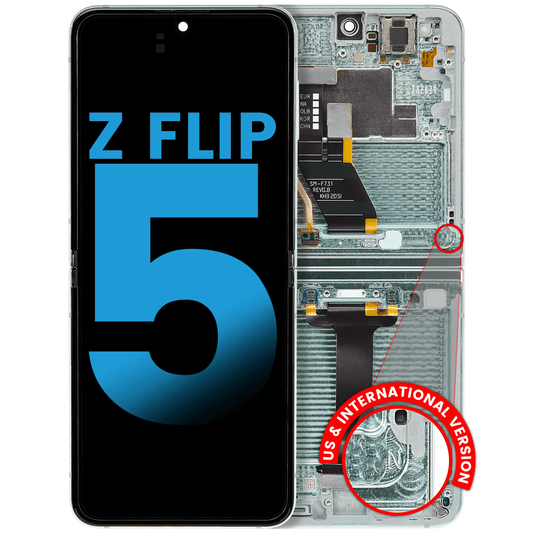 Inner OLED Assembly With Frame Compatible For Samsung Galaxy Z Flip 5 5G (F731) (US & International) (Aftermarket) (Mint) - View 1 | TechDrip Canada