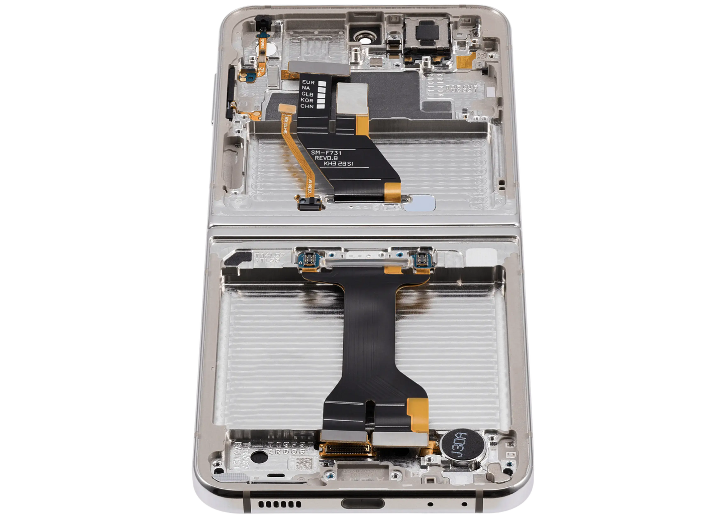 Inner OLED Assembly With Frame Compatible For Samsung Galaxy Z Flip 5 5G (F731) (US & International) (Aftermarket) (Cream) - View 3 | TechDrip Canada