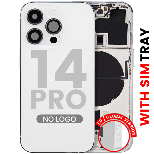 Back Housing W/ Small Parts For iPhone 14 Pro (EU / Global Version) (Aftermarket Plus) (Silver)