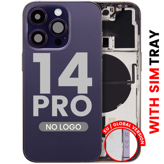Back Housing W/ Small Parts For iPhone 14 Pro (EU / Global Version) (Aftermarket Plus) (Deep Purple)