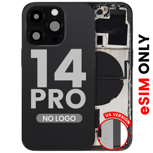 Back Housing W/ Small Parts For iPhone 14 Pro (US Version) (Aftermarket Plus) (Space Black)