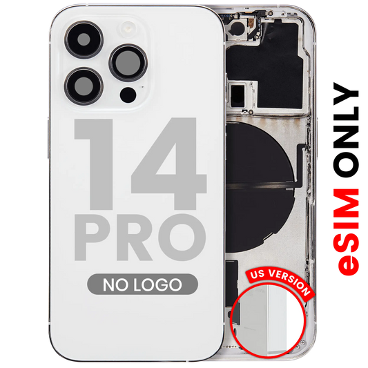 Back Housing W/ Small Parts For iPhone 14 Pro (US Version) (Aftermarket Plus) (Silver)