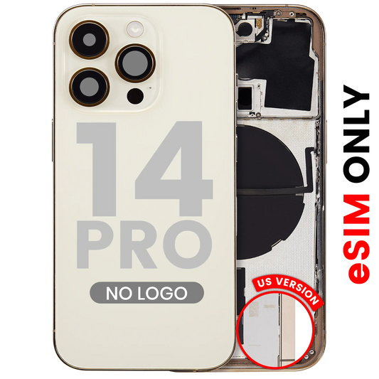 Back Housing W/ Small Parts For iPhone 14 Pro (US Version) (Aftermarket Plus) (Gold)