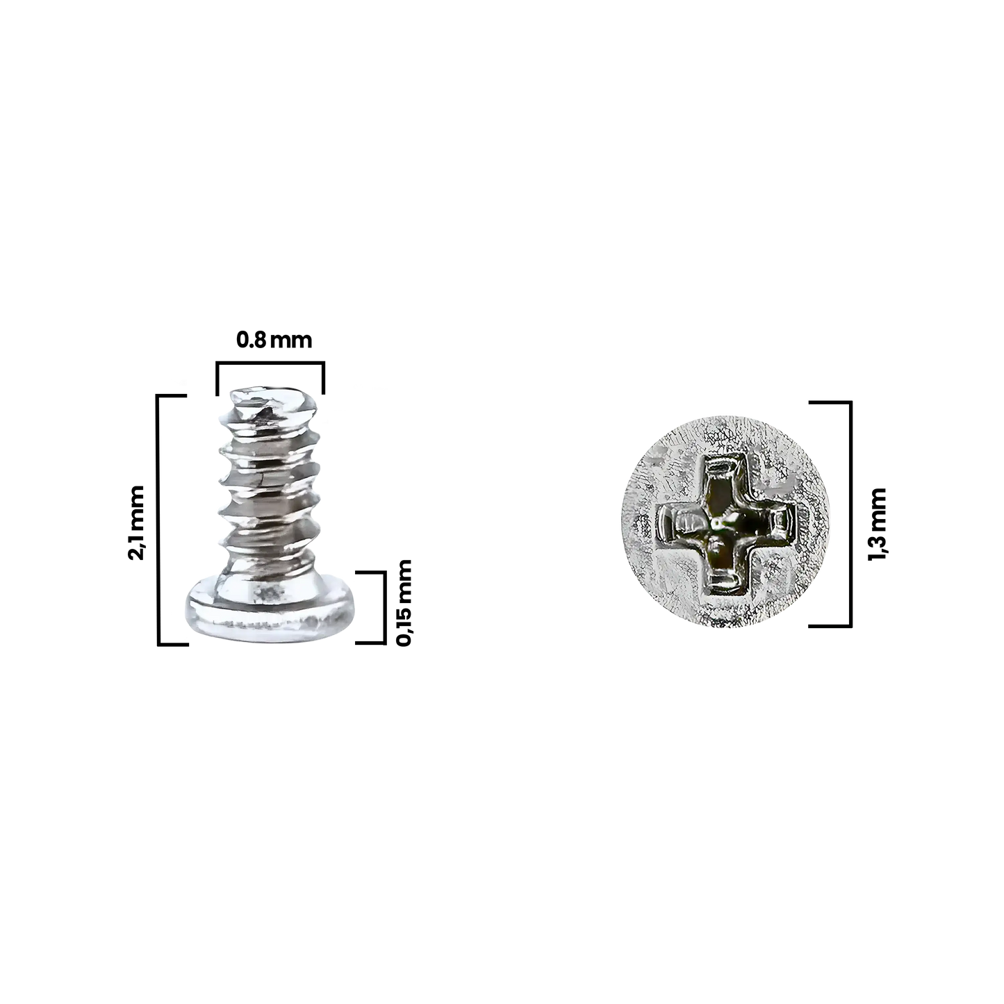 Screw For iPhone 12 Pro / 12 Pro Max (M0.8×1.30×2.1D×0.15T) (30 Pack) (Service Pack)