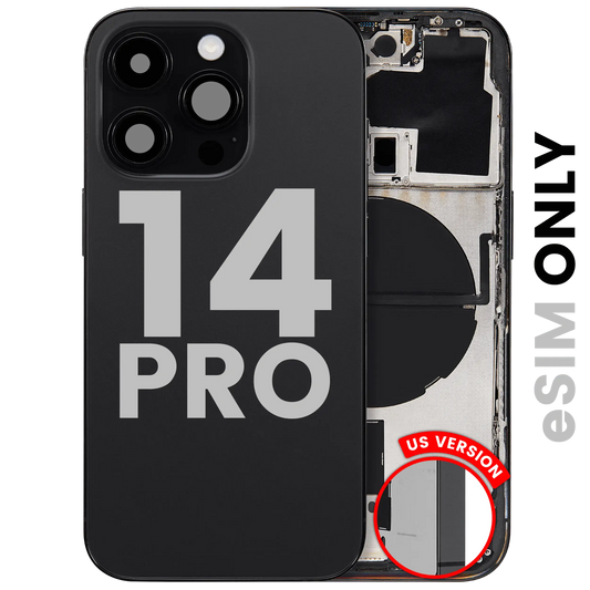 Back Housing W/ Small Parts For iPhone 14 Pro (US Version) (Used OEM Pull: Grade C) (Space Black)