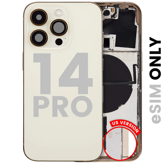 Back Housing W/ Small Parts For iPhone 14 Pro (US Version) (Used OEM Pull: Grade A) (Gold)
