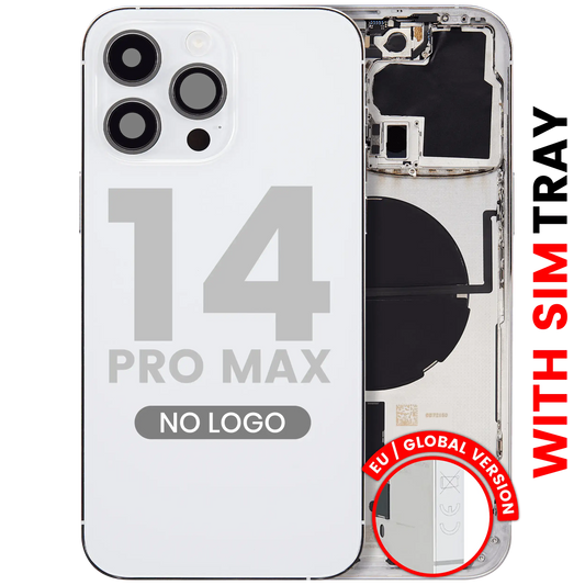Back Housing W/ Small Parts For iPhone 14 Pro Max (EU / Global Version) (Aftermarket Plus) (Silver)