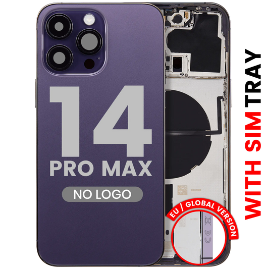 Back Housing W/ Small Parts For iPhone 14 Pro Max (EU / Global Version) (Aftermarket Plus) (Deep Purple)