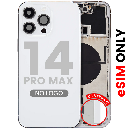 Back Housing W/ Small Parts For iPhone 14 Pro Max (US Version) (Aftermarket Plus) (Silver)