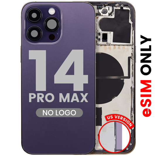 Back Housing W/ Small Parts For iPhone 14 Pro Max (US Version) (Aftermarket Plus) (Deep Purple)