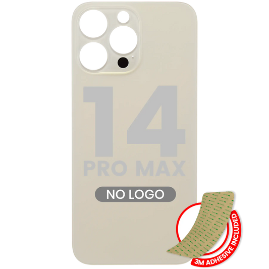 Back Glass With 3M Adhesive For iPhone 14 Pro Max (No Logo / Large Camera Hole) (Gold)
