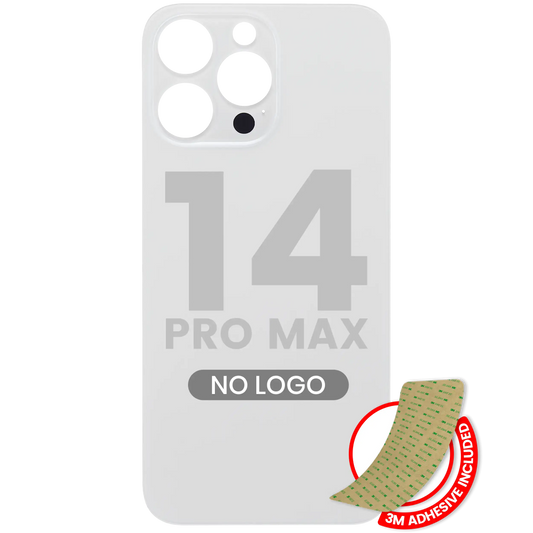Back Glass With 3M Adhesive For iPhone 14 Pro Max (No Logo / Large Camera Hole) (Silver)