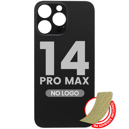 Back Glass With 3M Adhesive For iPhone 14 Pro Max (No Logo / Large Camera Hole) (Space Black)
