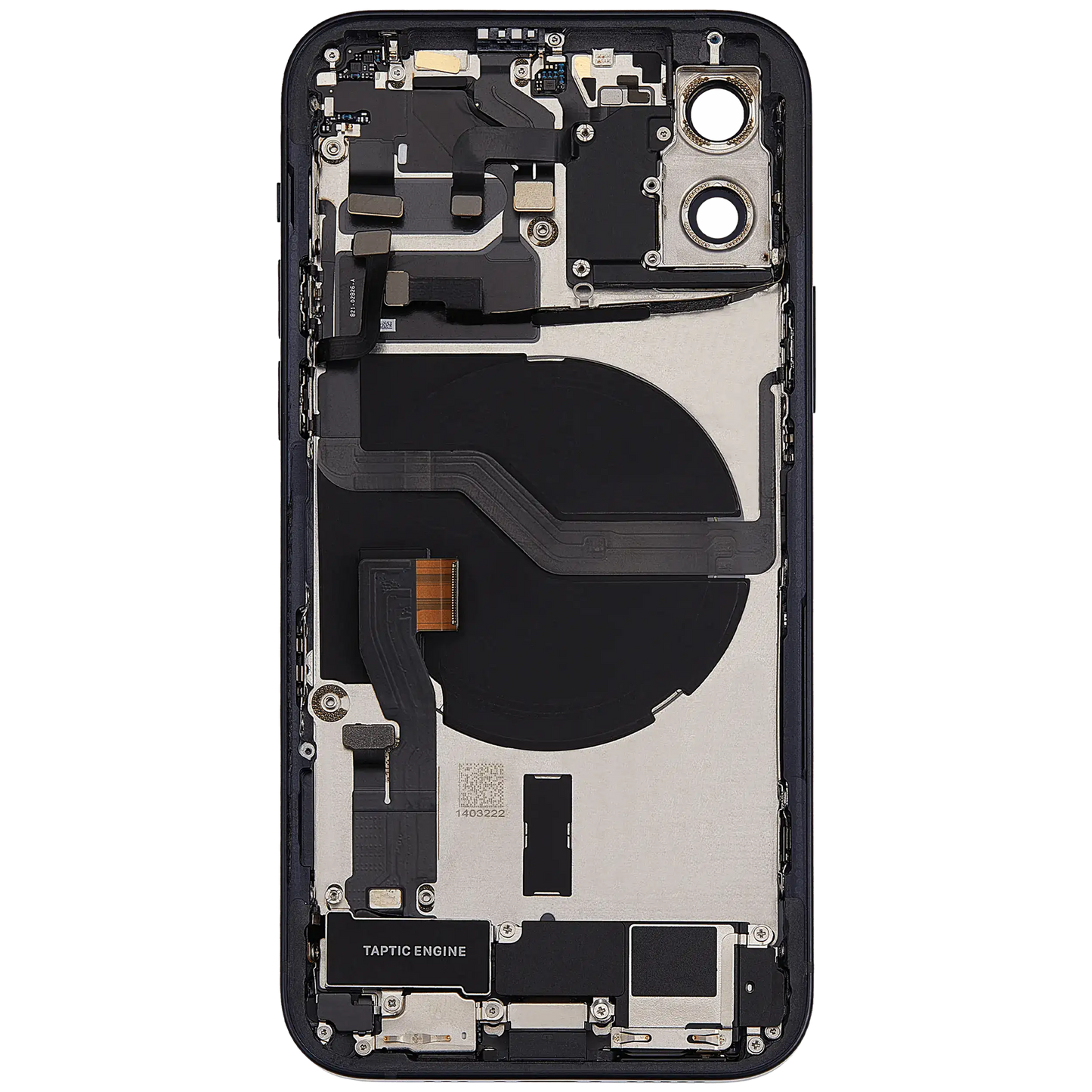 Back Housing W/ Charging Port Flex & Small Parts For iPhone 12 (US Version) (Used OEM Pull: Grade A) (Black)