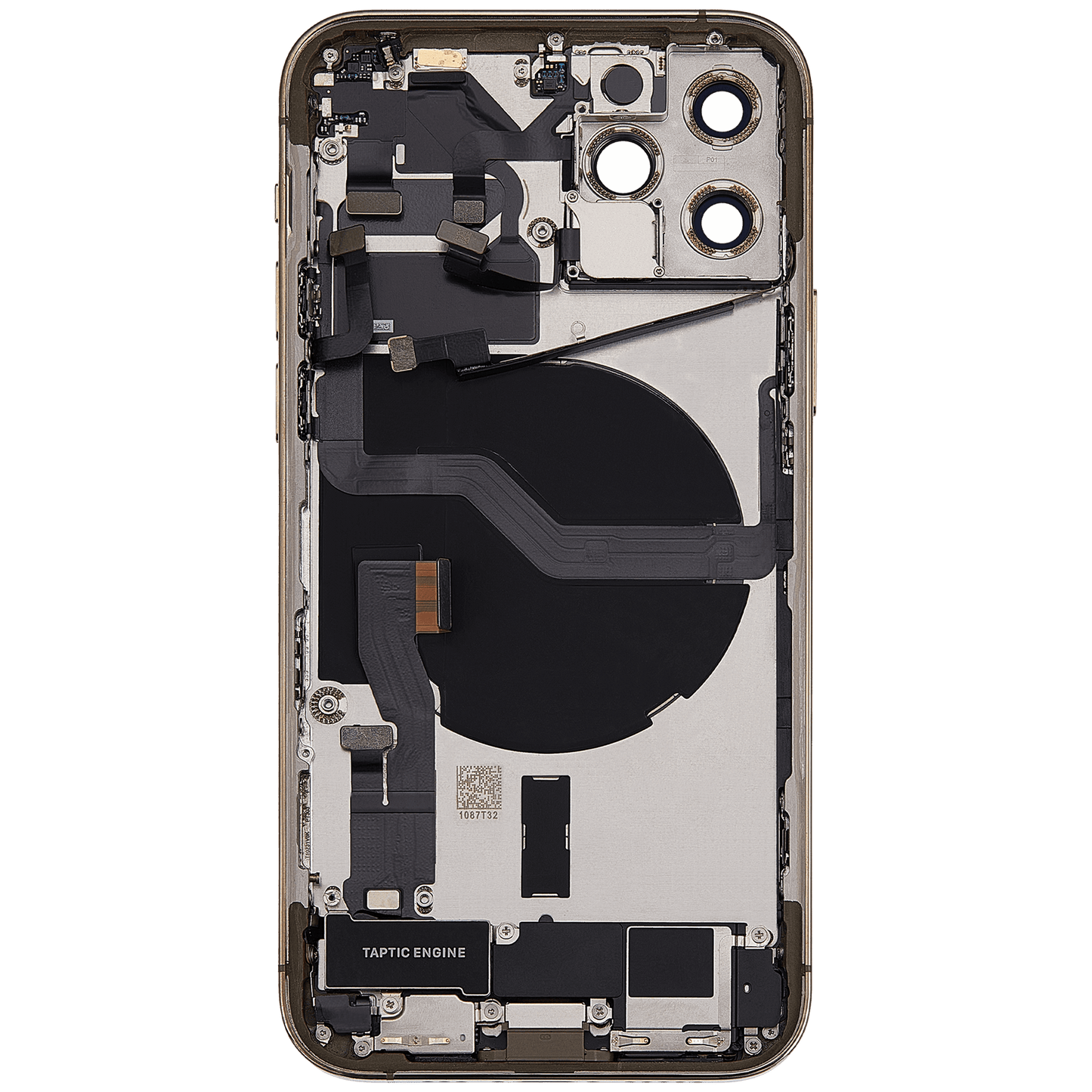 Back Housing W/ Charging Port Flex & Small Parts For iPhone 12 Pro (EU / Global Version) (Used OEM Pull: Grade A) (Gold)