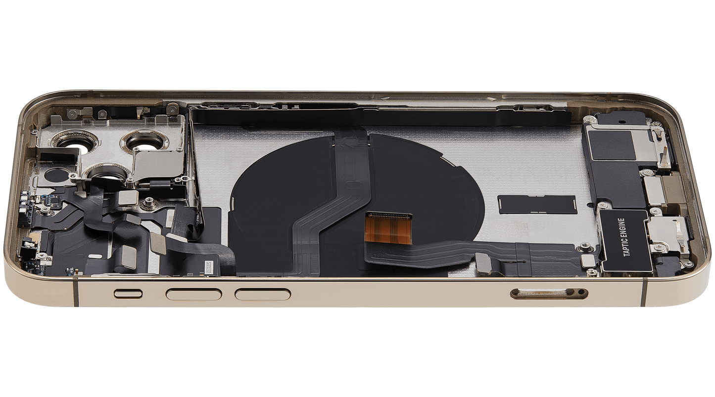 Back Housing W/ Charging Port Flex & Small Parts For iPhone 12 Pro (US Version) (Used OEM Pull: Grade A) (Gold)