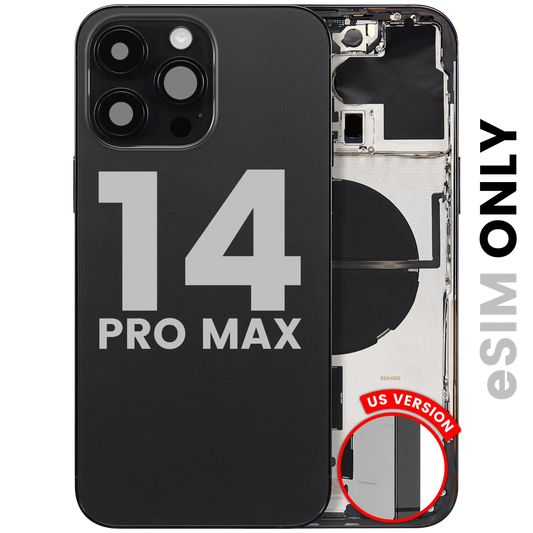 Back Housing W/ Small Parts For iPhone 14 Pro Max (US Version) (Used OEM Pull: Grade B) (Space Black)