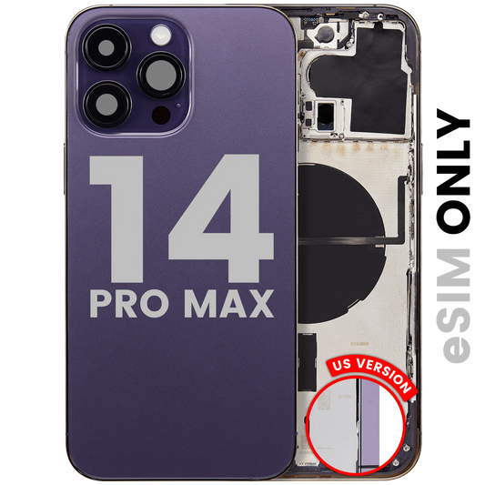 Back Housing W/ Small Parts For iPhone 14 Pro Max (US Version) (Used OEM Pull: Grade B) (Deep Purple)