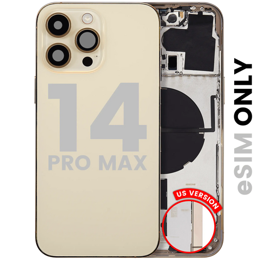 Back Housing W/ Small Parts For iPhone 14 Pro Max (US Version) (Used OEM Pull: Grade A) (Gold)