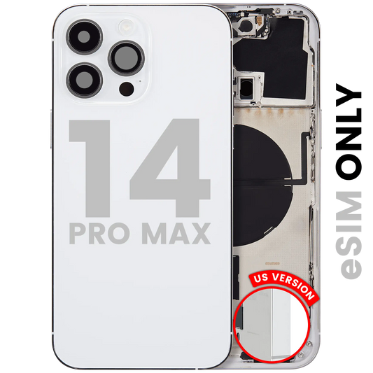 Back Housing W/ Small Parts For iPhone 14 Pro Max (US Version) (Used OEM Pull: Grade A) (Silver)
