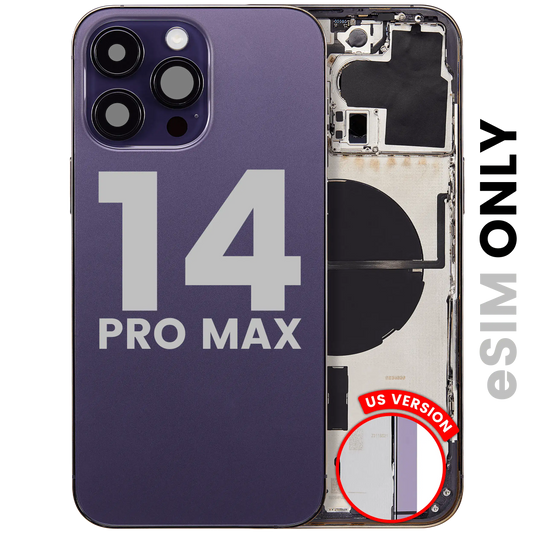Back Housing W/ Small Parts For iPhone 14 Pro Max (US Version) (Used OEM Pull: Grade A) (Deep Purple)