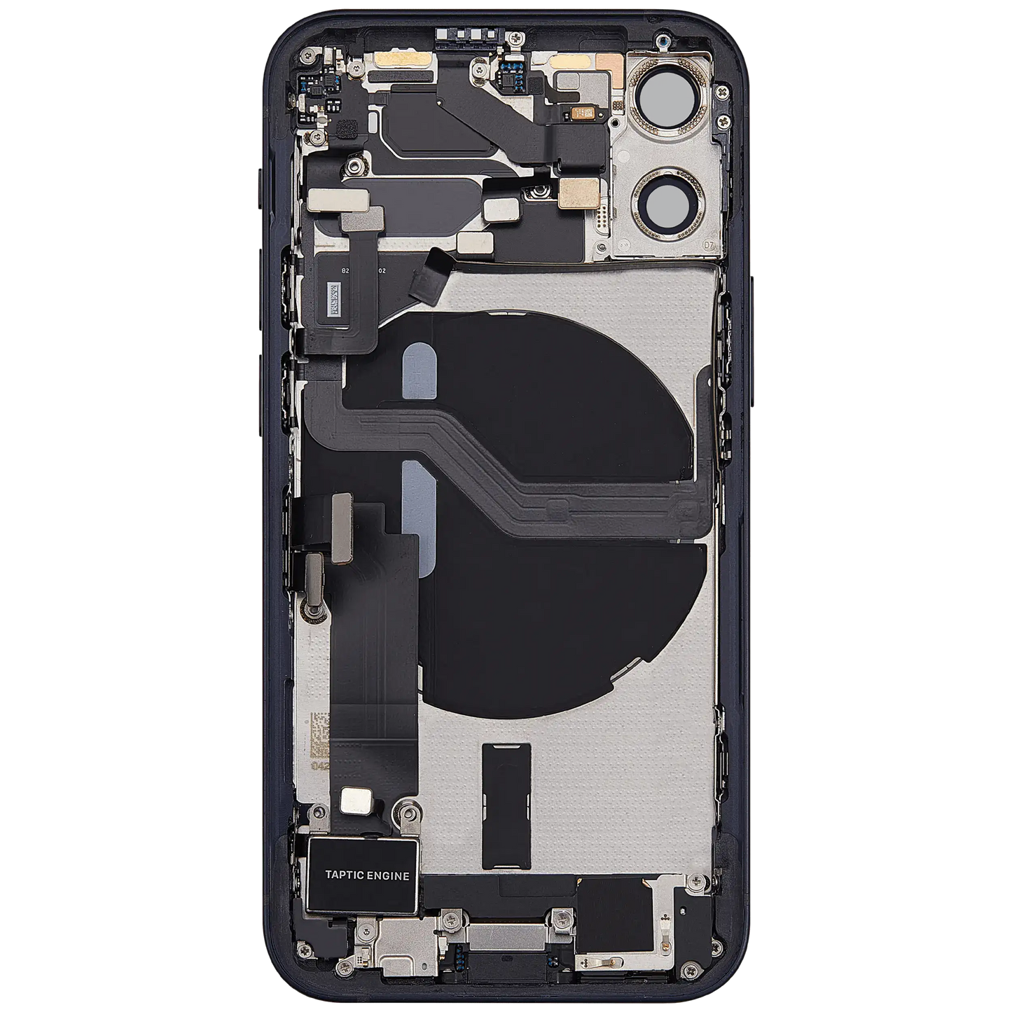 Back Housing W/ Charging Port Flex & Small Parts For iPhone 12 Mini (US Version) (Used OEM Pull: Grade A) (Black)