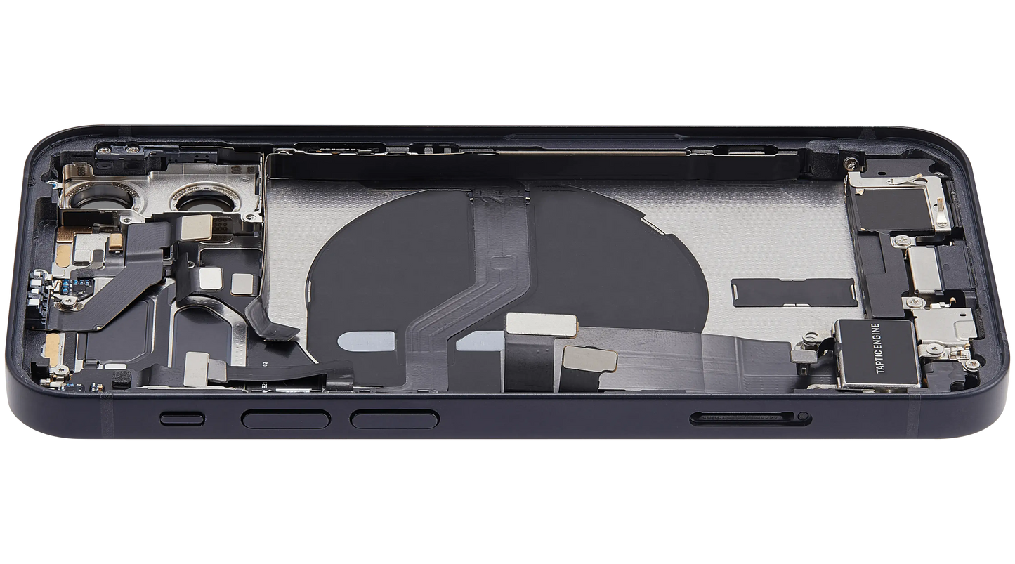 Back Housing W/ Charging Port Flex & Small Parts For iPhone 12 Mini (US Version) (Used OEM Pull: Grade A) (Black)