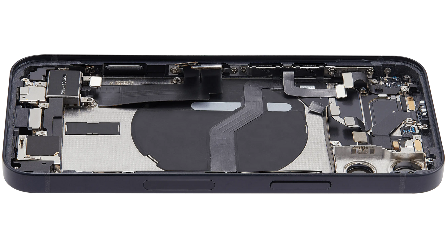 Back Housing W/ Charging Port Flex & Small Parts For iPhone 12 Mini (US Version) (Used OEM Pull: Grade A) (Black)
