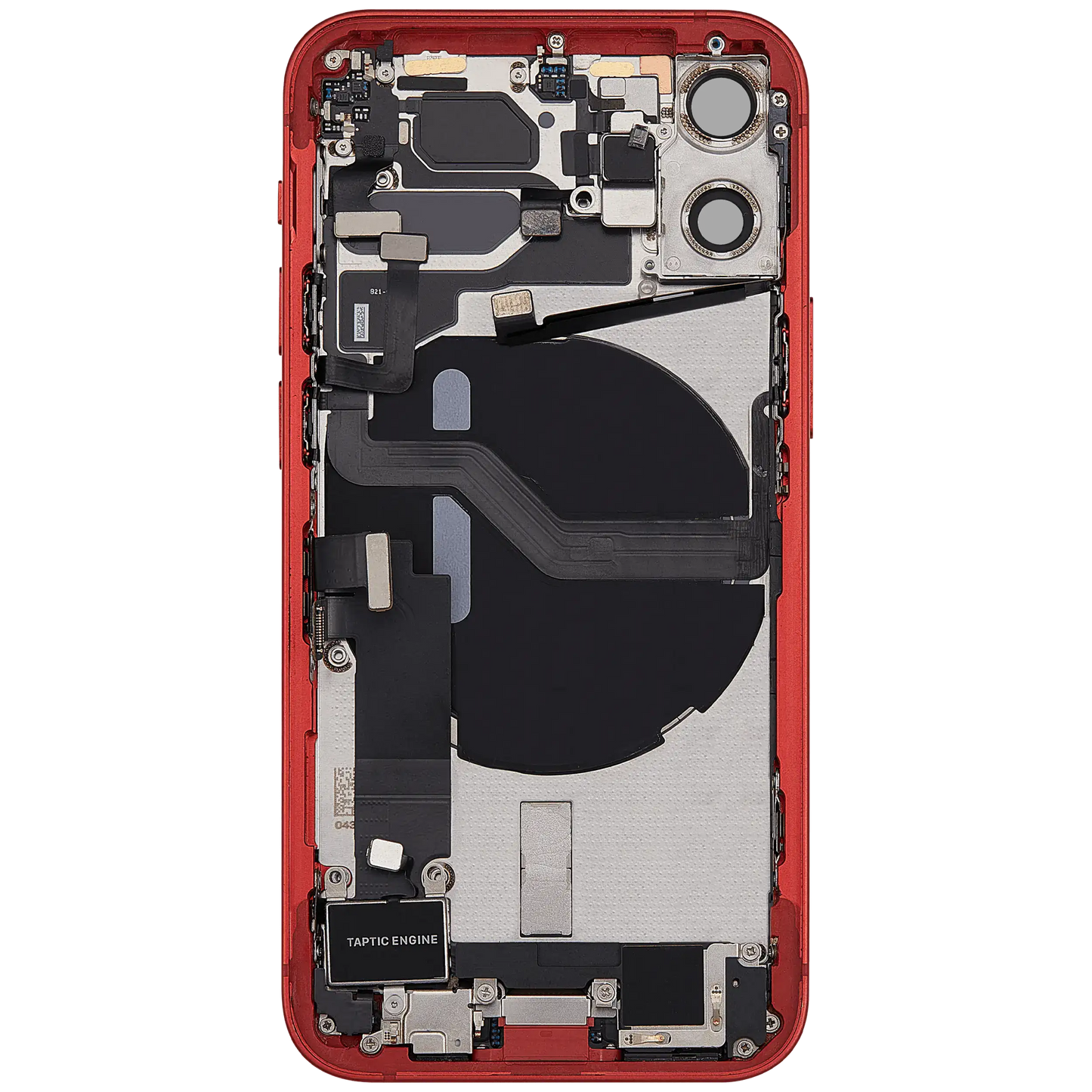 Back Housing W/ Charging Port Flex & Small Parts For iPhone 12 Mini (EU / Global Version) (Used OEM Pull: Grade A) (Red)