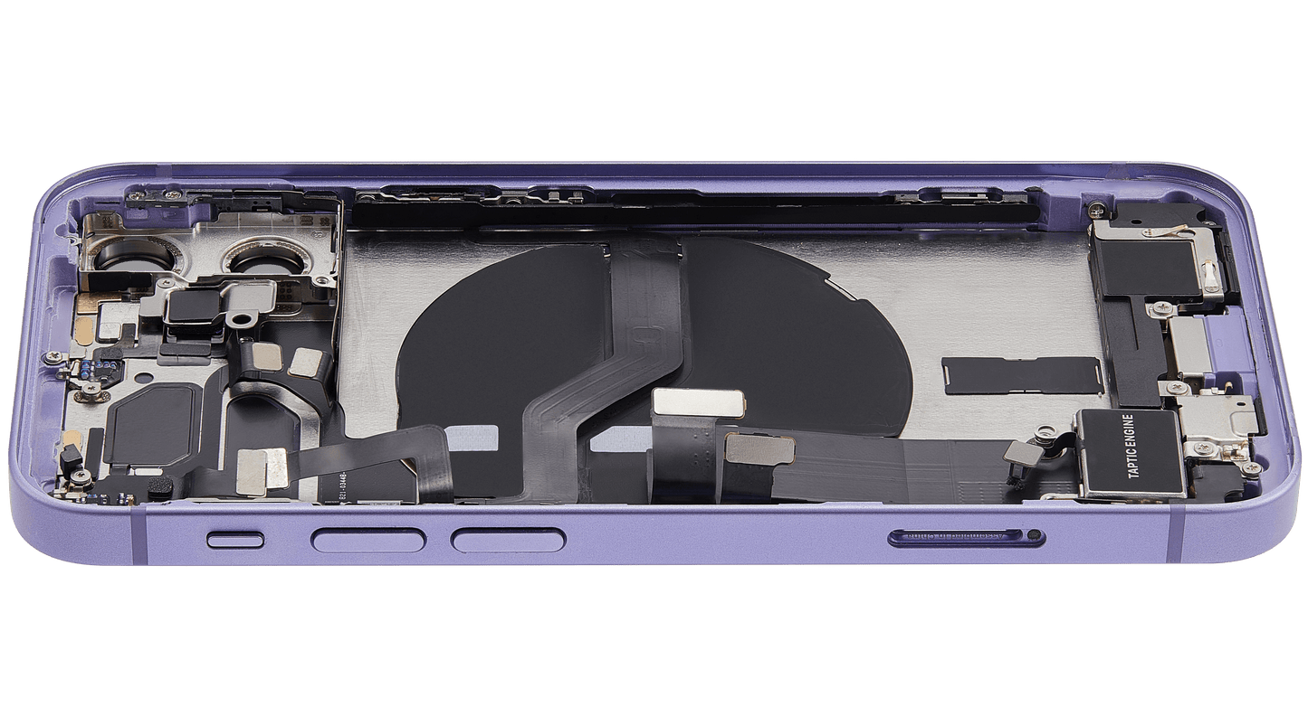 Back Housing W/ Charging Port Flex & Small Parts For iPhone 12 Mini (EU / Global Version) (Used OEM Pull: Grade A) (Purple)
