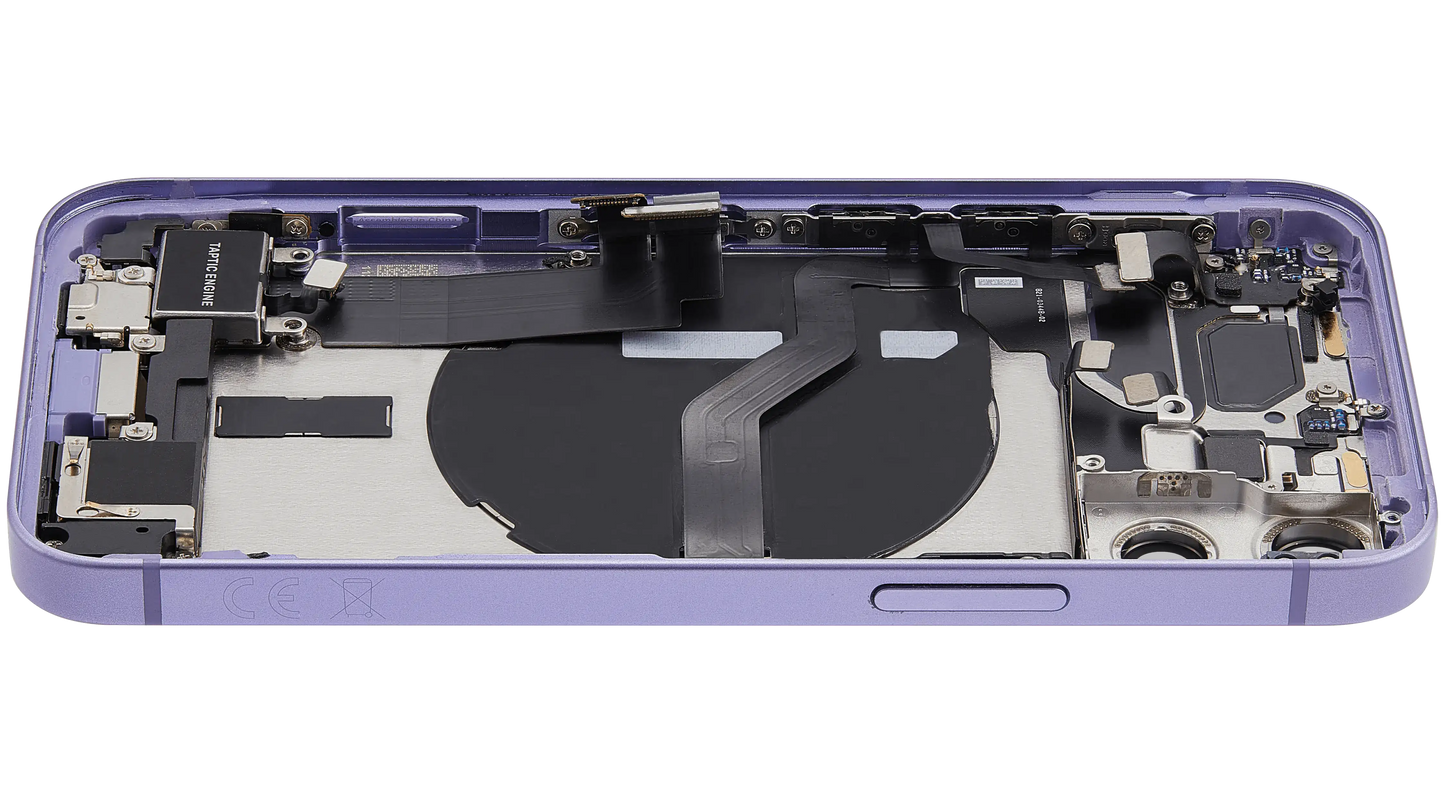 Back Housing W/ Charging Port Flex & Small Parts For iPhone 12 Mini (EU / Global Version) (Used OEM Pull: Grade A) (Purple)