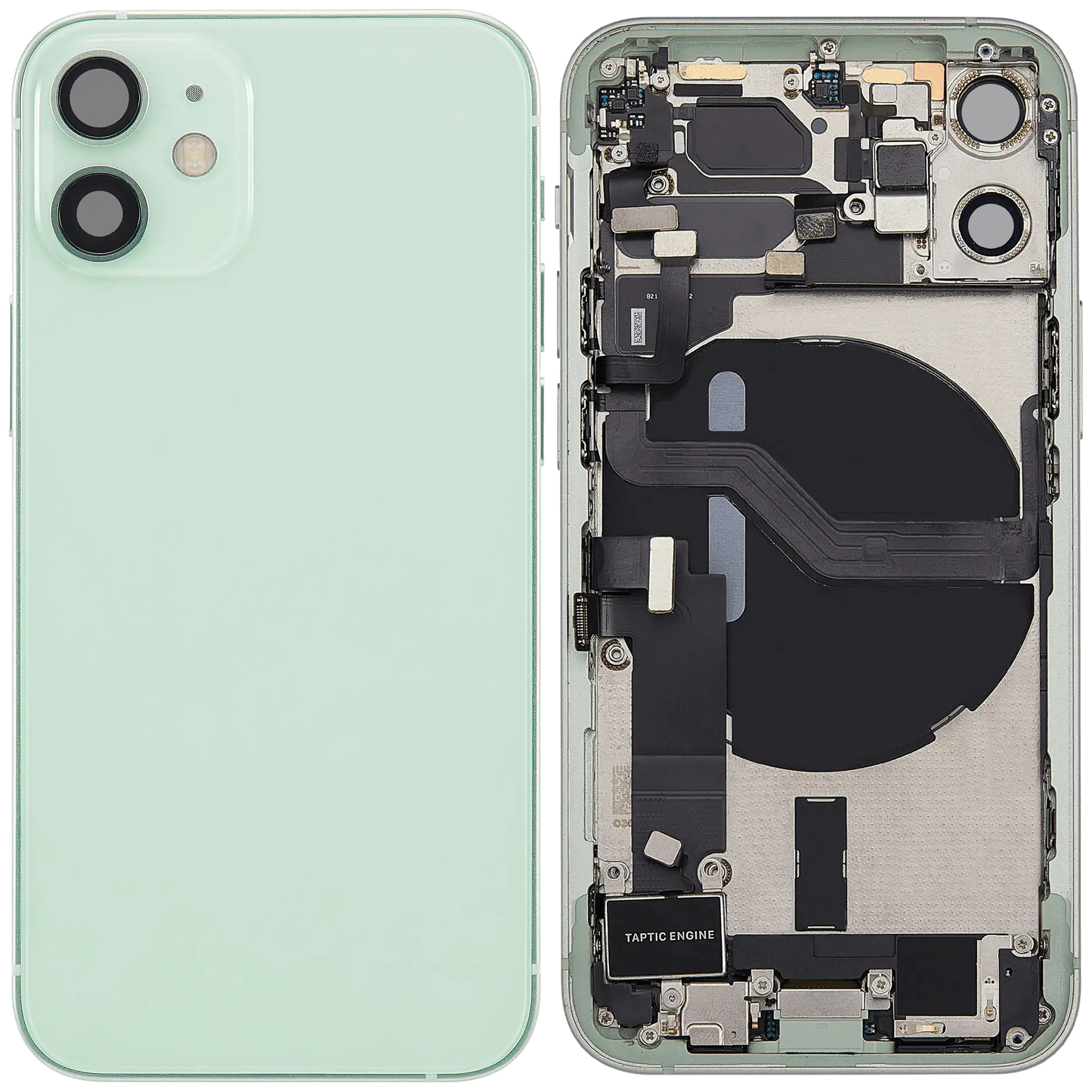 Back Housing W/ Charging Port Flex & Small Parts For iPhone 12 Mini (EU / Global Version) (Used OEM Pull: Grade C) (Green)