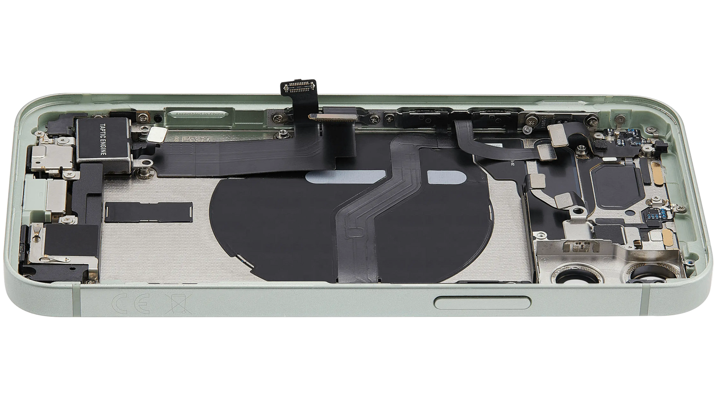 Back Housing W/ Charging Port Flex & Small Parts For iPhone 12 Mini (EU / Global Version) (Used OEM Pull: Grade C) (Green)