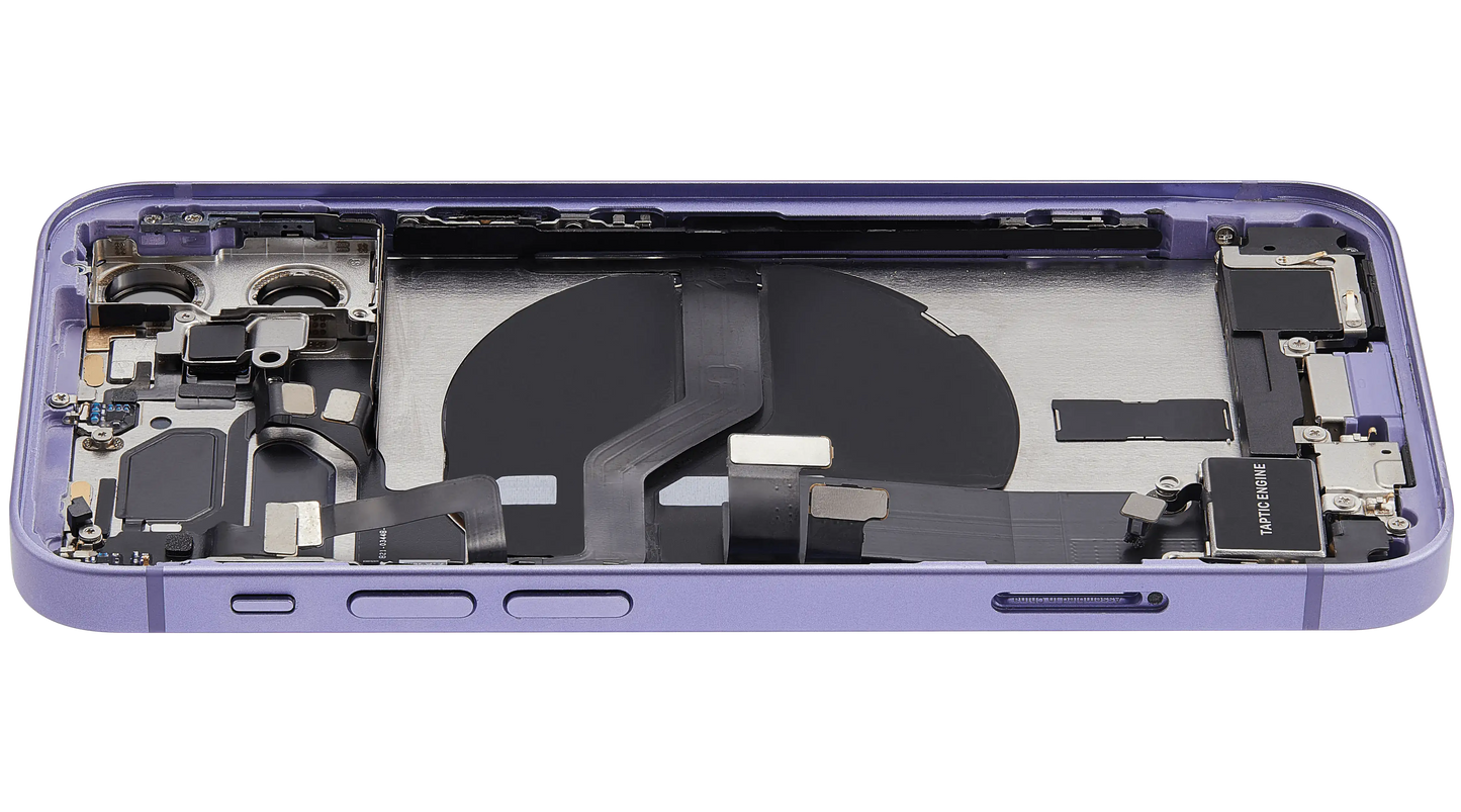 Back Housing W/ Charging Port Flex & Small Parts For iPhone 12 Mini (EU / Global Version) (Used OEM Pull: Grade B) (Purple)