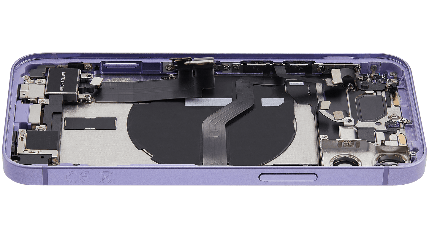 Back Housing W/ Charging Port Flex & Small Parts For iPhone 12 Mini (EU / Global Version) (Used OEM Pull: Grade B) (Purple)