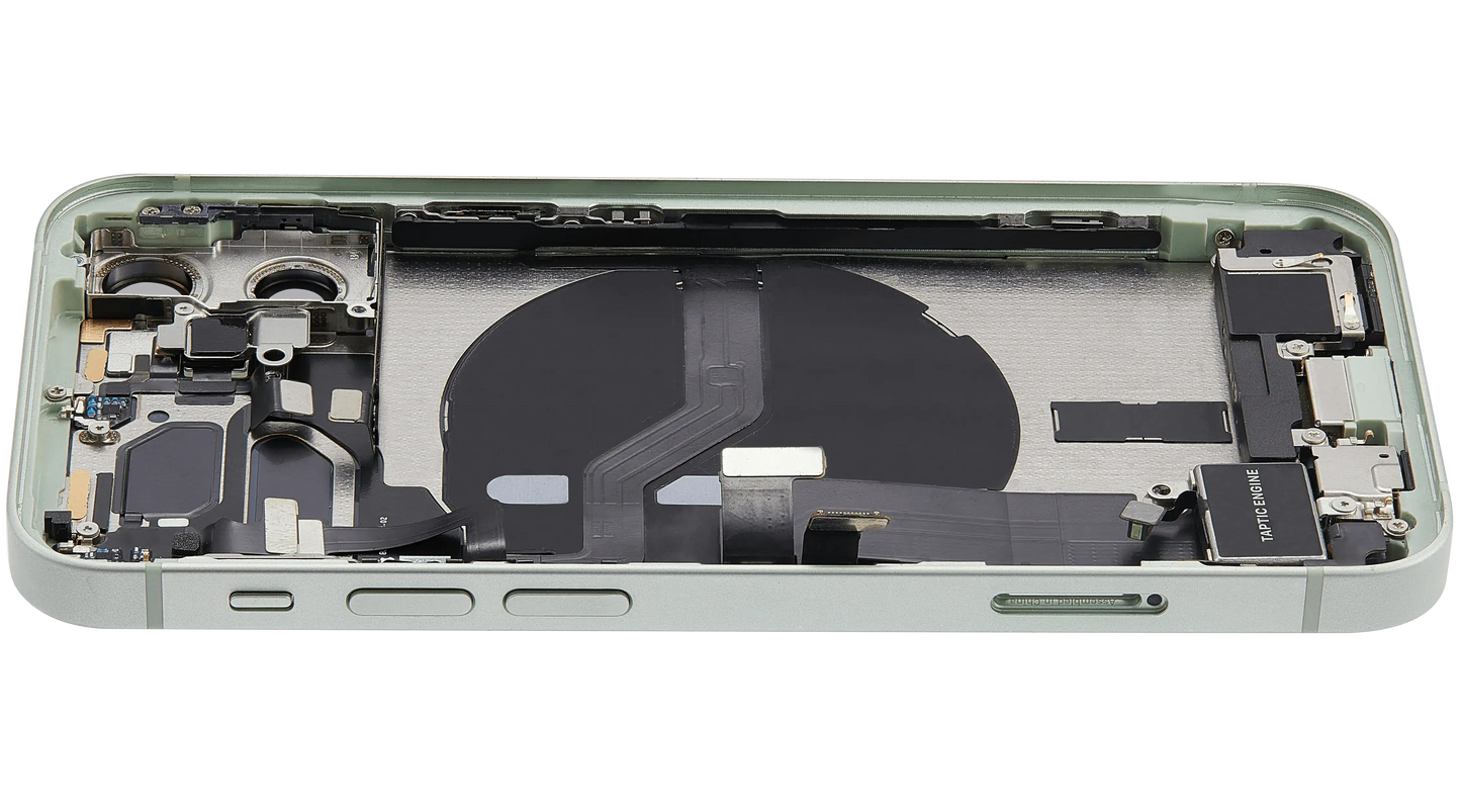 Back Housing W/ Charging Port Flex & Small Parts For iPhone 12 Mini (EU / Global Version) (Used OEM Pull: Grade B) (Green)
