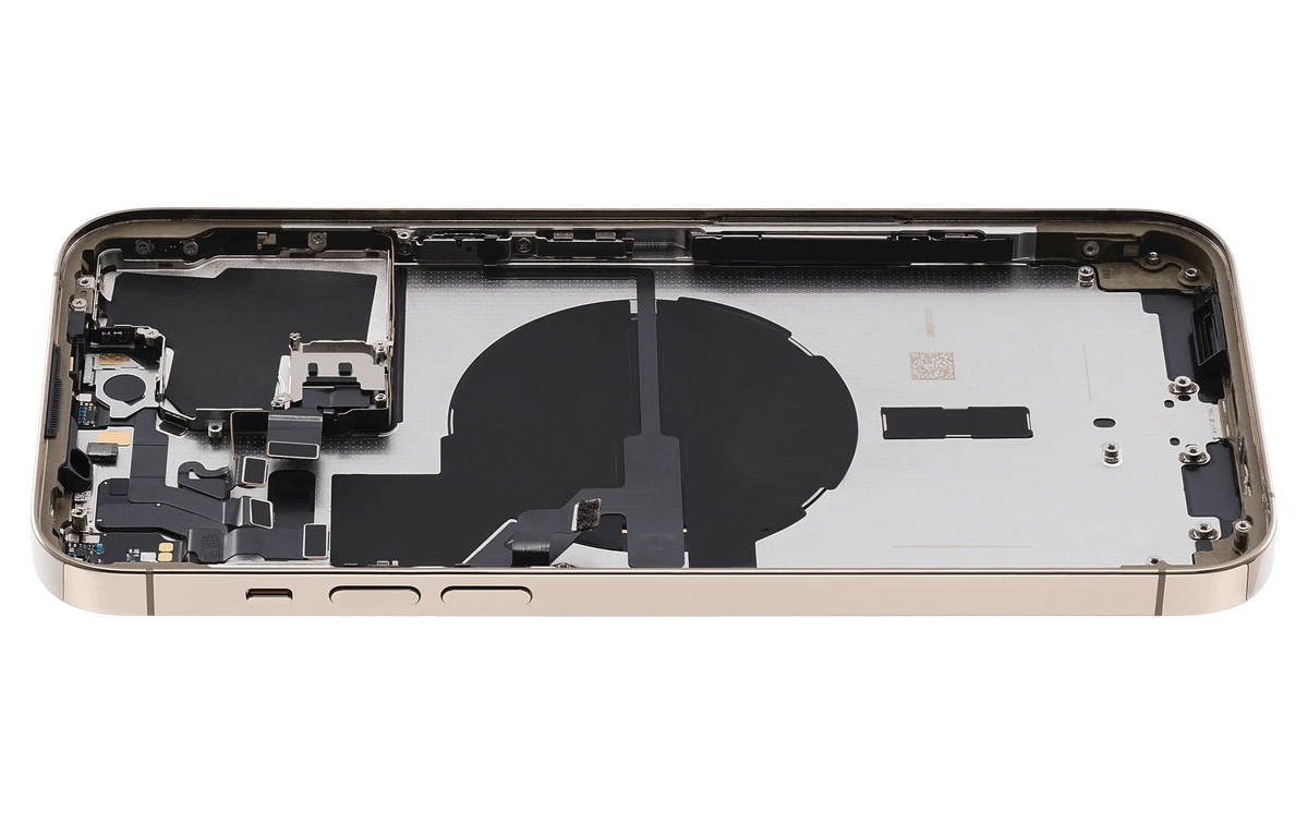 Back Housing W/ Small Parts For iPhone 14 Pro Max (US Version) (Used OEM Pull: Grade C) (Gold)