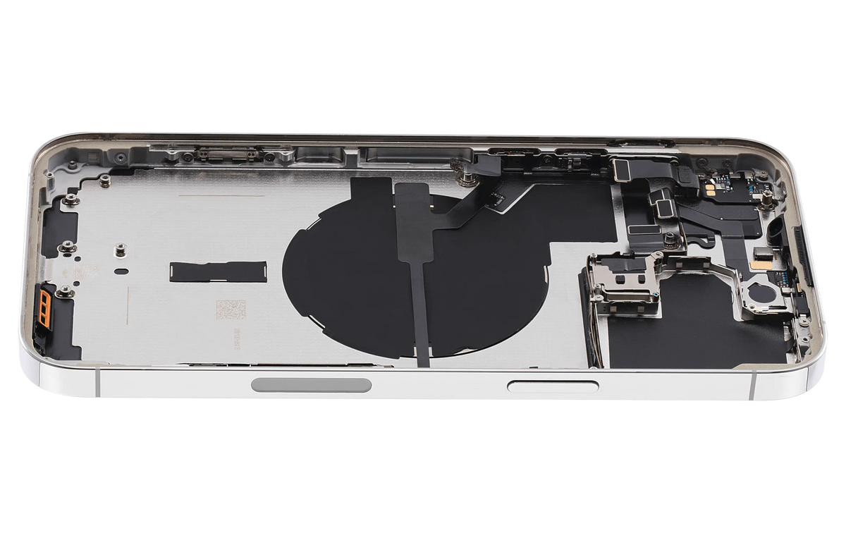 Back Housing W/ Small Parts For iPhone 14 Pro Max (US Version) (Used OEM Pull: Grade B) (Silver)