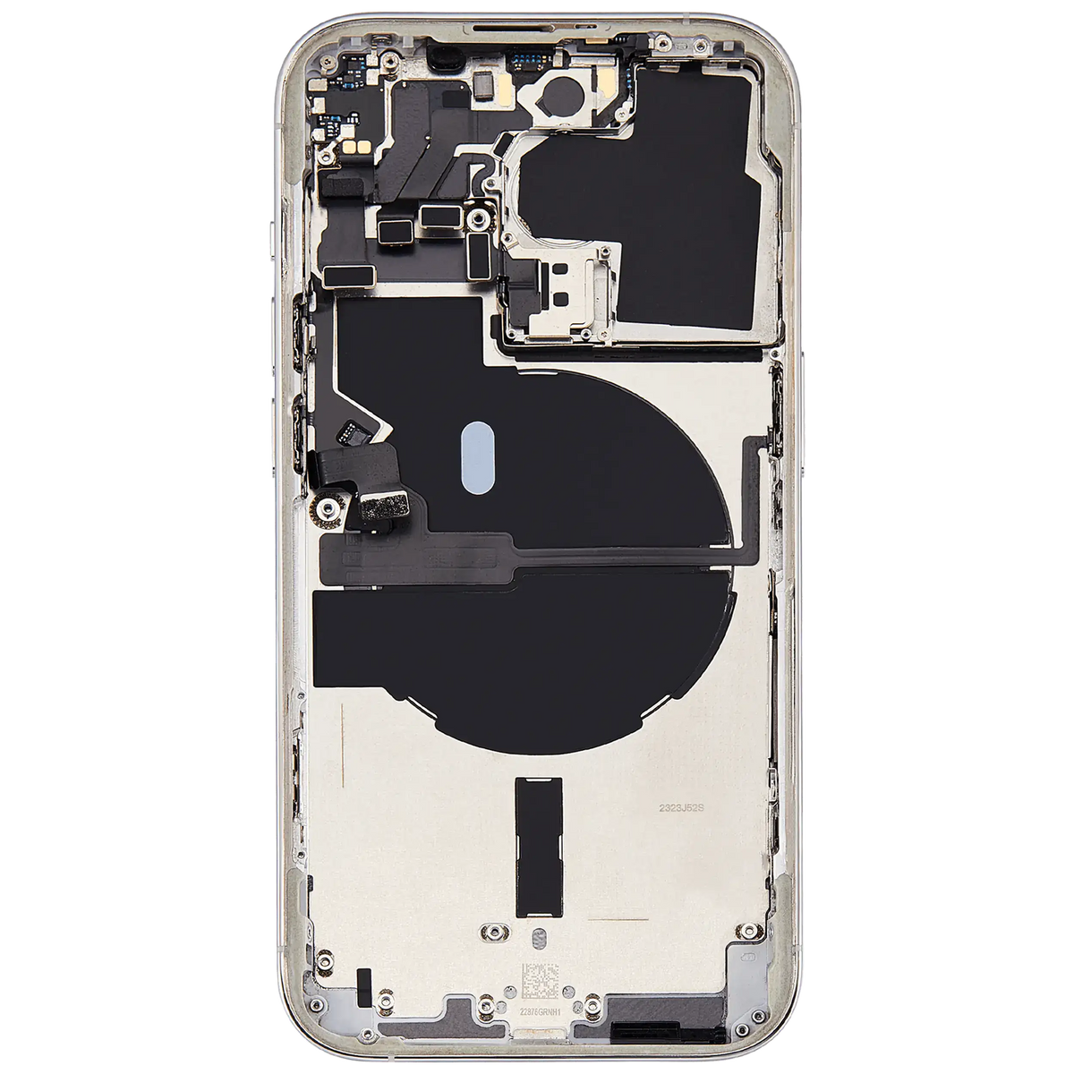 Back Housing W/ Small Parts For iPhone 14 Pro (US Version) (Used OEM Pull: Grade C) (Silver)