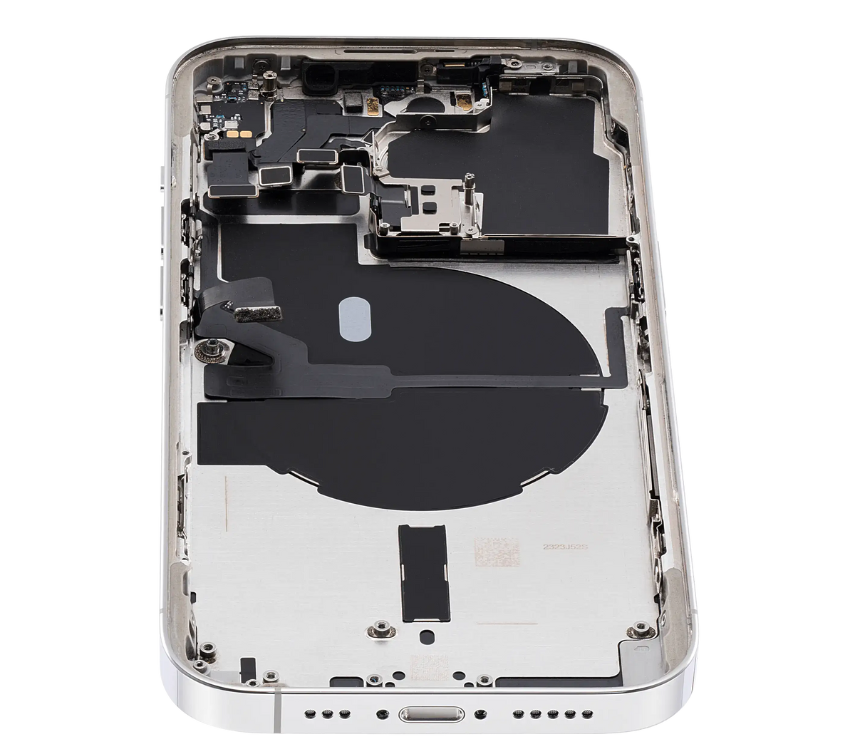 Back Housing W/ Small Parts For iPhone 14 Pro (US Version) (Used OEM Pull: Grade C) (Silver)