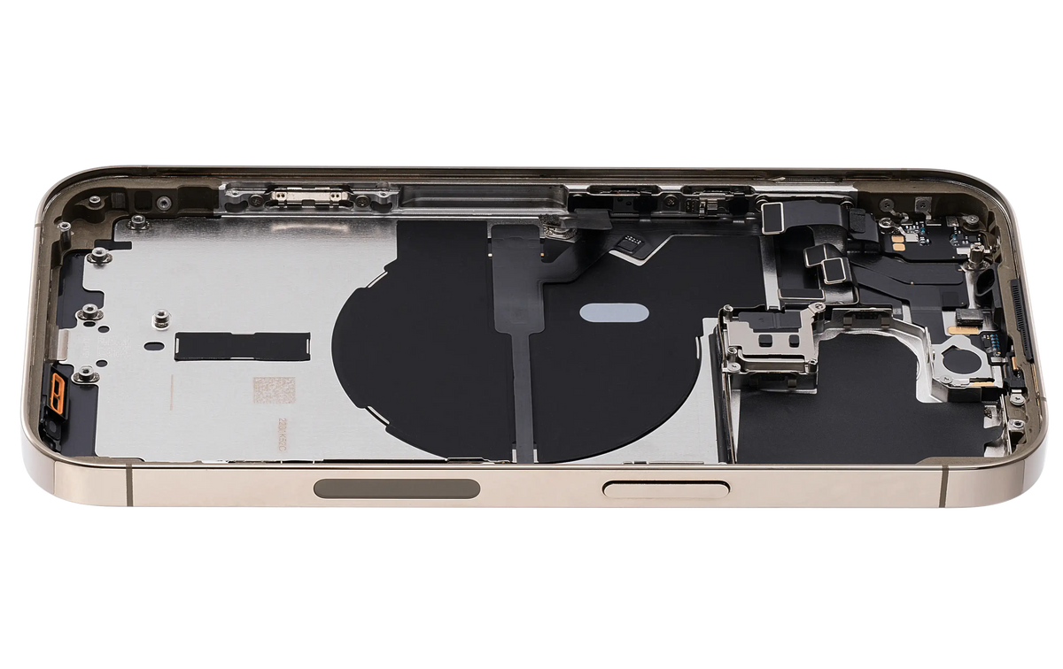 Back Housing W/ Small Parts For iPhone 14 Pro (US Version) (Used OEM Pull: Grade C) (Gold)