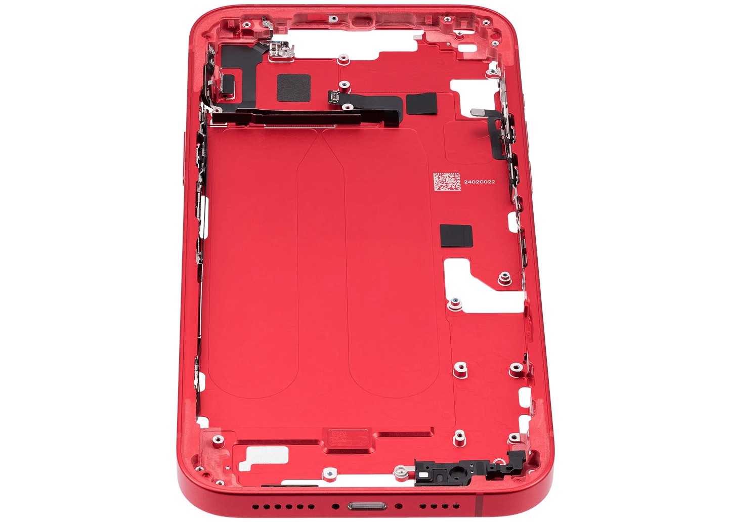 Mid-Frame Housing W/ Small Parts For iPhone 14 Plus (EU / Global Version) (Used OEM Pull: Grade C) (Red)