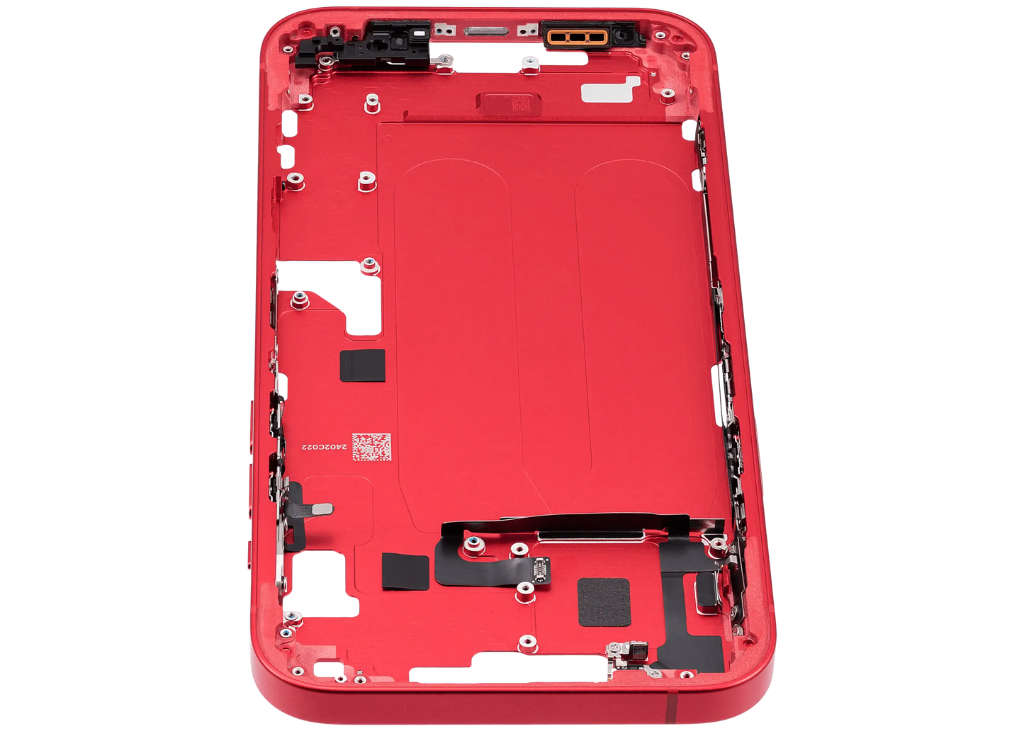 Mid-Frame Housing W/ Small Parts For iPhone 14 Plus (EU / Global Version) (Used OEM Pull: Grade C) (Red)